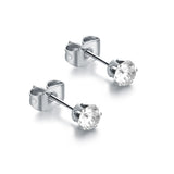 Orecchini Punto Luce Arcobaleno 3mm Bianco