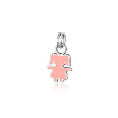 Charm Mini Bimba Smaltata Rosa - Vita