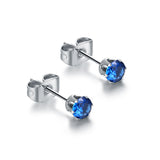 Orecchini Punto Luce Arcobaleno 3mm Blu