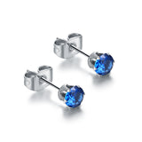 Orecchini Punto Luce Arcobaleno 4mm Blu