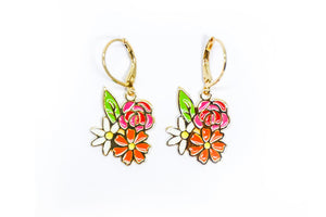 Orecchino cerchietto con bouquet pendente - Frida