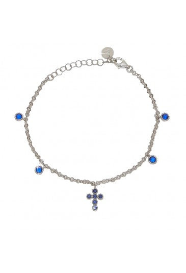 Bracciale Croce con Zirconi Zaffiri