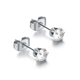 Orecchini Punto Luce Arcobaleno 4mm Bianco