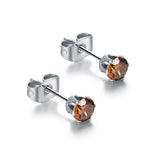 Orecchini Punto Luce Arcobaleno 4mm Caffè