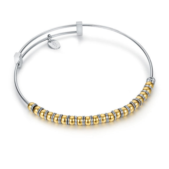 Bracciale Molla con Sfere ed Anellini - oro