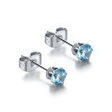 Orecchini Punto Luce Arcobaleno 4mm Celeste