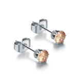 Orecchini Punto Luce Arcobaleno 4mm Champagne