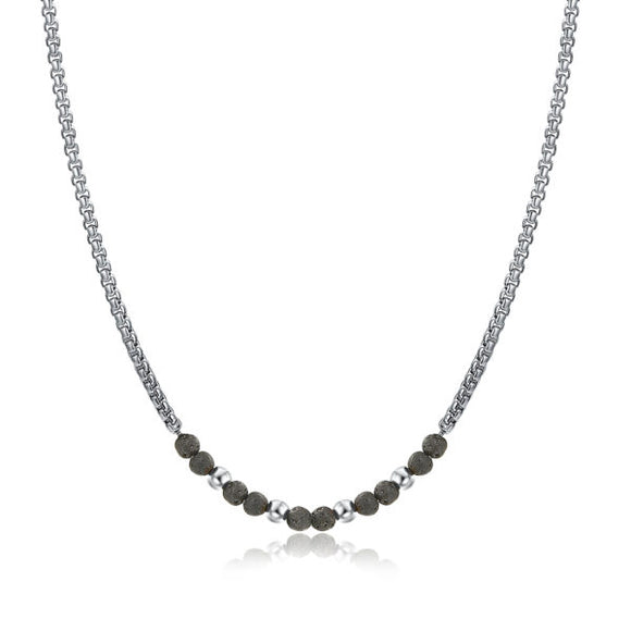 Collana Pietra Lavica, Ematite e Catena Rolò