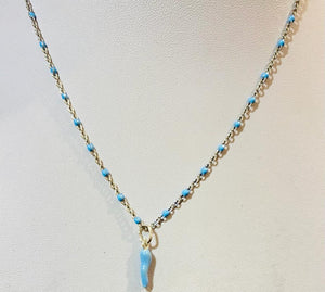 Collana Corno Portafortuna Turchese