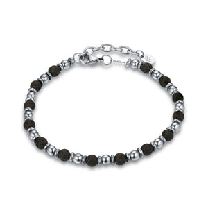 Bracciale Pietra Lavica Ematite Anellini