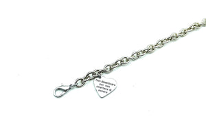 Bracciale con Frasi Cuore Argento Pendente