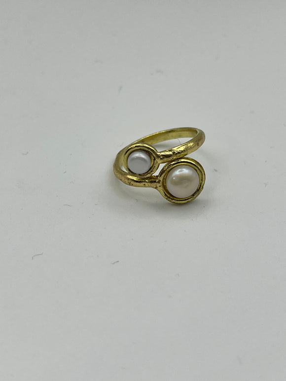 Anello con due Perle