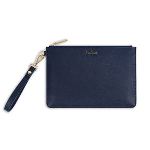 Pochette a mano blu  con messaggio segreto - Spirito Libero
