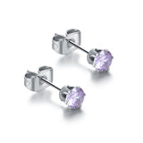 Orecchini Punto Luce Arcobaleno 4mm Lavanda