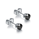 Orecchini Punto Luce Arcobaleno 4mm Nero