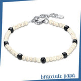 Bracciale Bianco e Cubi Neri - Papà e Bimbo