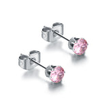 Orecchini Punto Luce Arcobaleno 4mm Rosa