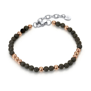 Bracciale Pietra Lavica e Ematite Rosè
