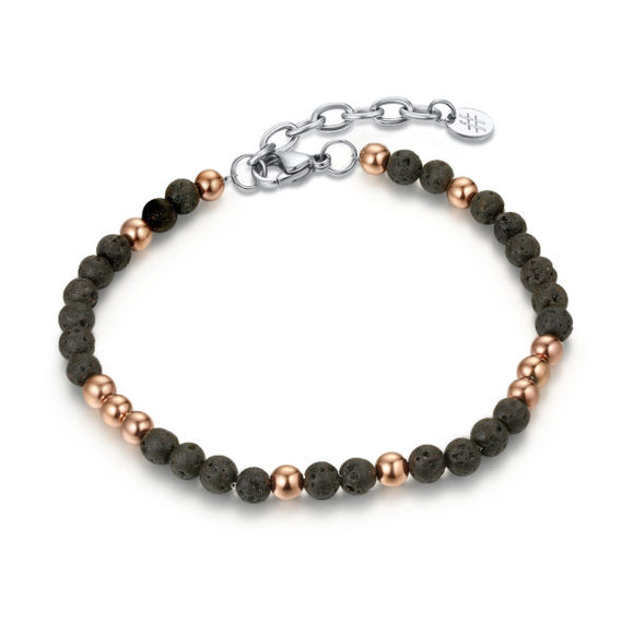 Bracciale Pietra Lavica e Ematite Rosè