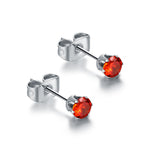 Orecchini Punto Luce Arcobaleno 3mm Rosso