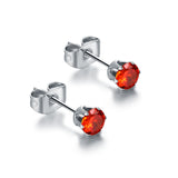 Orecchini Punto Luce Arcobaleno 4mm Rosso