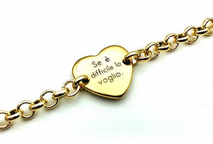 Bracciale con Frasi Cuore Oro MB323