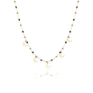 Collana con Sfere, Lune ed Ematite - oro
