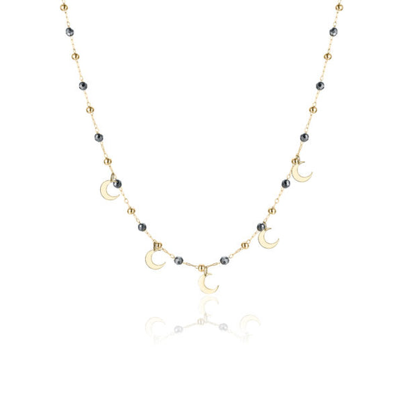 Collana con Sfere, Lune ed Ematite - oro