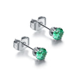 Orecchini Punto Luce Arcobaleno 4mm Verde