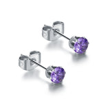 Orecchini Punto Luce Arcobaleno 4mm Viola