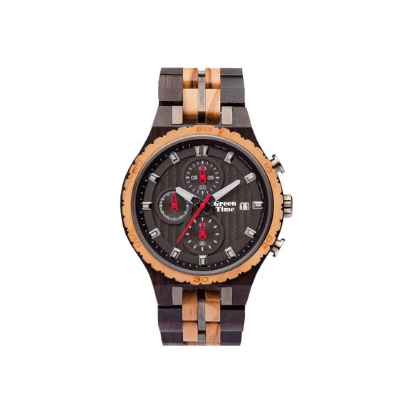 Orologio Cronografo legno e acciaio - TURBO ZW106B