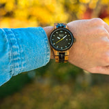 Orologio in legno Ebano, Zebrano e Acciaio - Engine zw107a