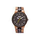 Orologio in legno Ebano, Zebrano e Acciaio - Engine zw107a